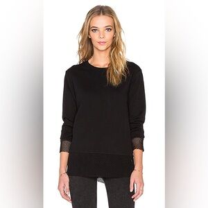 Revolve Cheap Monday Classic Black Netted Crew Neck Sweatshirt XS